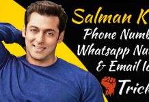 Salman Khan Phone Number & Whatsapp Number