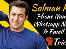 Salman Khan Phone Number & Whatsapp Number