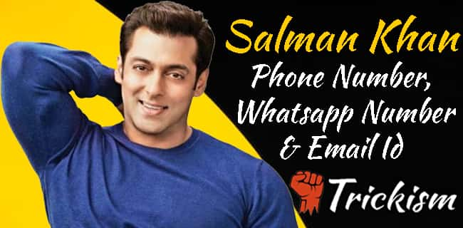 Salman Khan Phone Number & Whatsapp Number