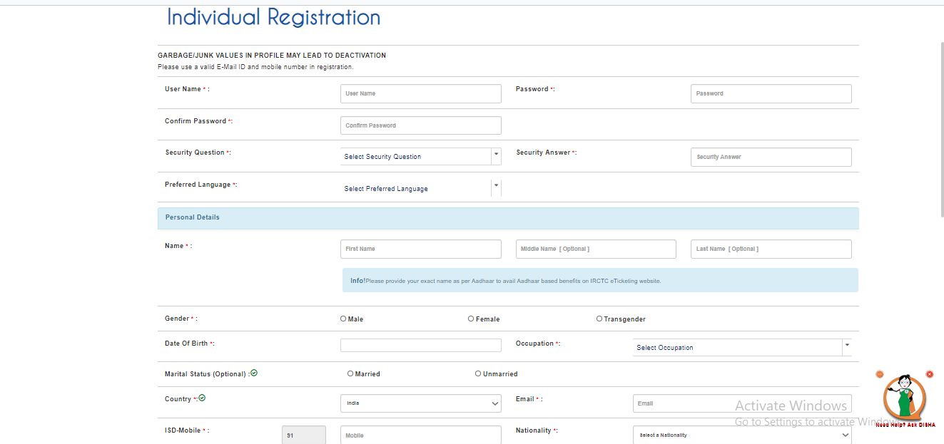 irctc-sign-up