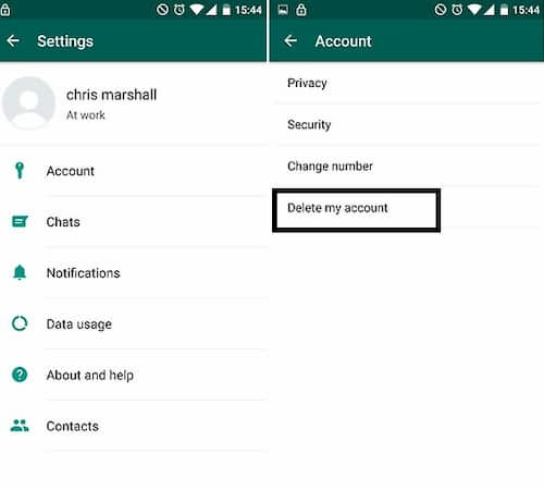 Ways to delete whatsapp account