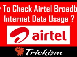 Airtel Broadband Usage Check