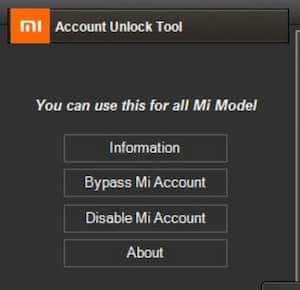 mi account unlock tool password