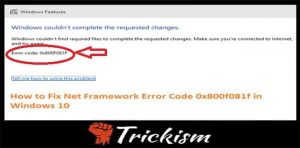 How to Fix .NET Framework 3.5 in 8, 8.1 and Windows 10