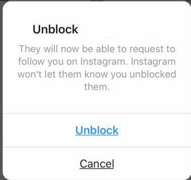 how to unblock someone on instagram