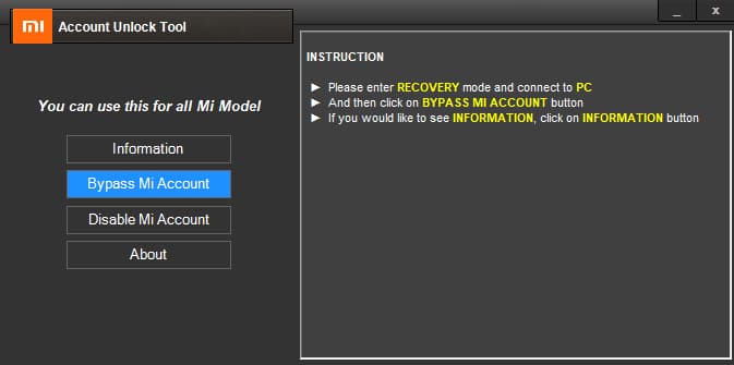 mi account unlock tool download