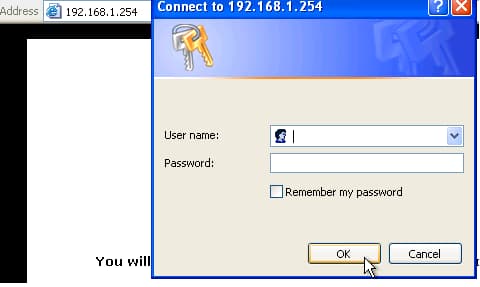 192.168.1.254 change password