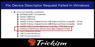 Fix Device Descriptor Request Failed in Windows