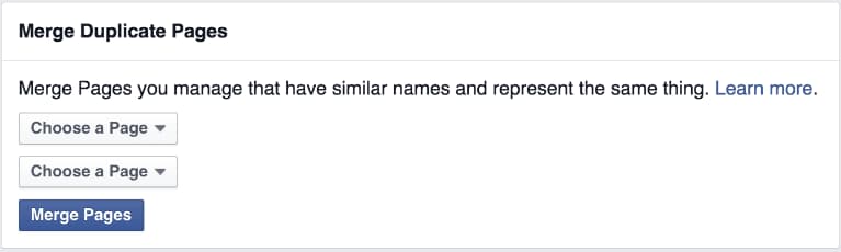 Merge Duplicate Facebook Pages