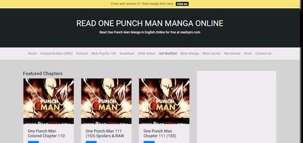 sites like One Punch Man webcomics in English